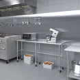 thumbnail image 5 of AmGood 84" Long x 18" Deep Stainless Steel Work Table With Open Base and Wheels | Mobile Metal Table, 5 of 8