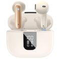 thumbnail image 3 of Auriculares Bluetooth con reducción de ruido, resistentes al agua, con pantalla digital, inalámbricos, con estuche de carga para correr, color beige, 3 of 15