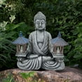 thumbnail image 6 of Meditating Buddha Garden Statues with Pagoda, Solar-Power Buddha Sculpture Decor for Home Garden, Yard, Patio, Yoga, Buddha Statues for Indoor or Outdoor Ornaments, Unique Housewarming Gifts, 6 of 6