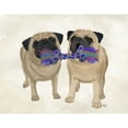 thumbnail image 2 of Fab Funky 14x12 White Modern Wood Framed Museum Art Print Titled - Pugs and Cloth Bone, 2 of 4