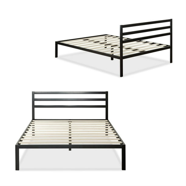 King Metal Platform Bed Frame With Headboard And Wood Slats Walmart Com Walmart Com