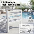 thumbnail image 6 of RADIATA Patio Aluminum Furniture Set with Fire Pit Table and Oversized 29" Seats, 7 Pieces Outdoor Sectional Conversation Sofa Set for Backyard, Poolside, 500 lb/Seat, White & Navy Blue, 6 of 11