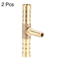 thumbnail image 3 of Conector de reducción de manguera de latón de 10mm x 6mm x 10mm, conector en T de 3 vías, barbado para aire, agua, combustible, gas, 2 piezas. 8mm x 5mm x 8mm, 3 of 3