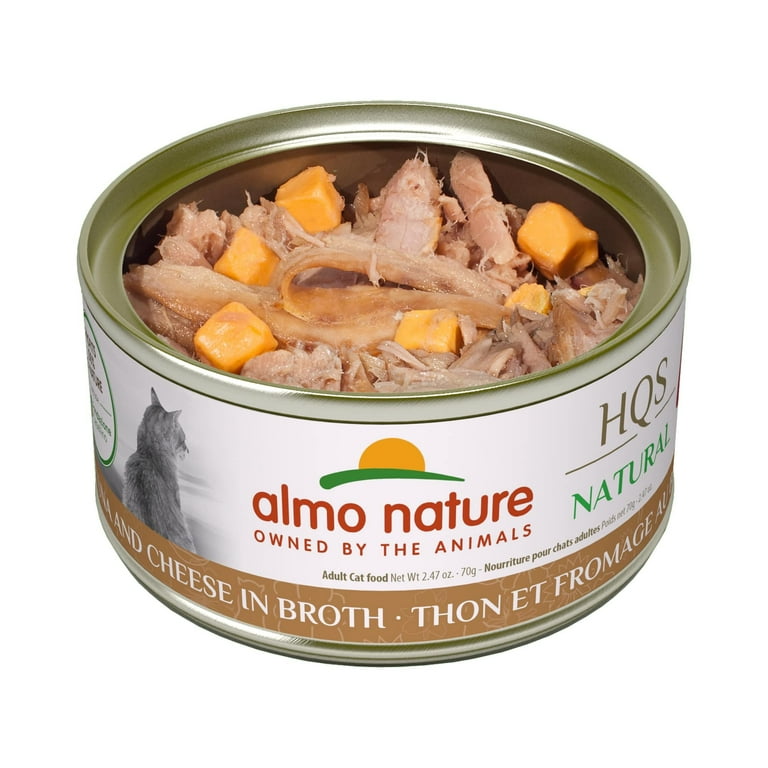 Almo Nature HQS Natural Cat Grain Free Tuna with Cheese In Broth Canned Cat Food Almo Nature HQS Natural Cat Grain Free Tuna with Cheese In Broth Canned Cat Food
