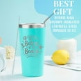 thumbnail image 2 of Beach Gifts for Women or Men, 20oz Vacuum Insulated Stainless Steel Travel Tumbler with Lid, Beach Themed Gifts, Gifts for Beach Lovers, Blue (Life is Better at the Beach), 2 of 6