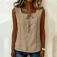 thumbnail image 5 of SwiftWear Women's Square Neck Tank Top Tie-Front Casual Sleeveless Summer Top Elegant & Breathable Everyday Cami​, 5 of 6