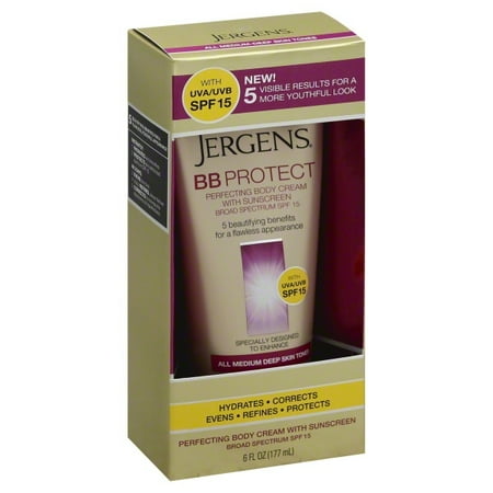 Jergens BB Protect Perfecting Body Cream with Sunscreen Broad Spectrum SPF 15 Dark 6 Fluid Ounce