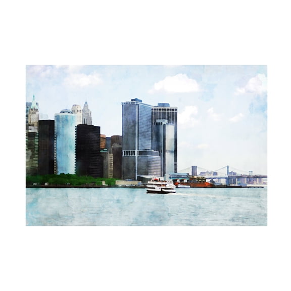 Canvas Wall Art - Jeff Pica 'NYC Battery Park' Wall Art for Living Room, Bedroom, or Office Décor by Trademark Fine Art - 19 x 12 Inches