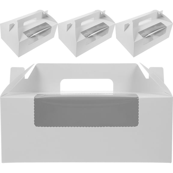 Guiyong 4pcs Cupcake Boxes Clear Window Bakery Box with 6 Hole Inserts Cake Packaging Boxes Paper Cupcake Boxes