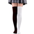 thumbnail image 4 of Qisuw Striped Stockings Different Color Stockings Over The Knee Long Socks Christmas Thigh High Stockings Long Leg Stocking, 4 of 19