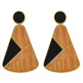 thumbnail image 2 of Pendientes de de Exclamación Triangular Joyas Geométricas para Mujeres Niñas Negro Salvador Pendientes geométricos, 2 of 5