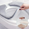 thumbnail image 2 of Funda para asiento de inodoro, 2 piezas, funda para asiento de inodoro de espuma viscoelástica, cojín lavable para asiento de inodoro, almohadilla calefactora para inodoro, 2 of 5