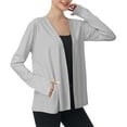 thumbnail image 2 of BSDJILFG Sun Cardigans for Women Summer UPPF 50+ Lightweight Shirt Breathable Open Front Long Sleeve Beach Swimwear Cover-Ups, 2 of 9