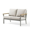 thumbnail image 1 of SONGMICS HOME Sencillo Collection - Loveseat, 2-Seat Sofa, PE Rattan, Faux Wood, Steel, Gray/Beige, 1 of 9