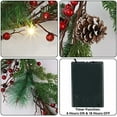 thumbnail image 3 of 6 FT Pre-lit Artificial Christmas Garland with 20 LED Lights, Battery Powered with Pine Cones, Red Berries, Pine Needles, Lighted Christmas Garlands for Fireplace  Holiday Decorations, 3 of 7