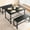 black, variant on Dining Table Set for 4, Kitchen Table and Chairs for 4 with Wine Rack, Rectangular Dining Room Table Set with Bench, 4 Piece Dining Table Set for Small Space, Apartment, Retro Brown