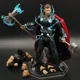 thumbnail image 2 of Figura de acción de los Vengadores de Marvel, auténtico superhéroe Thor, con arma articulada móvil, juguete de PVC, figura de 3 cabezas, modelo de escritorio, regalo, 2 of 5