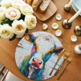 thumbnail image 2 of Round Placemats Blue Cow Painting 15 inch Set of 4 Table Mats for Dining Table Wood Grain Heat Resistant Non-Slip Kitchen & Home Decorative Place Mat Set, 2 of 8