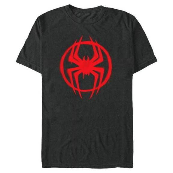 Marvel Spider-Man: Across the Spider-Verse Miles Symbol - Short Sleeve Blended T-Shirt for Adults - Customized-Dark Heather