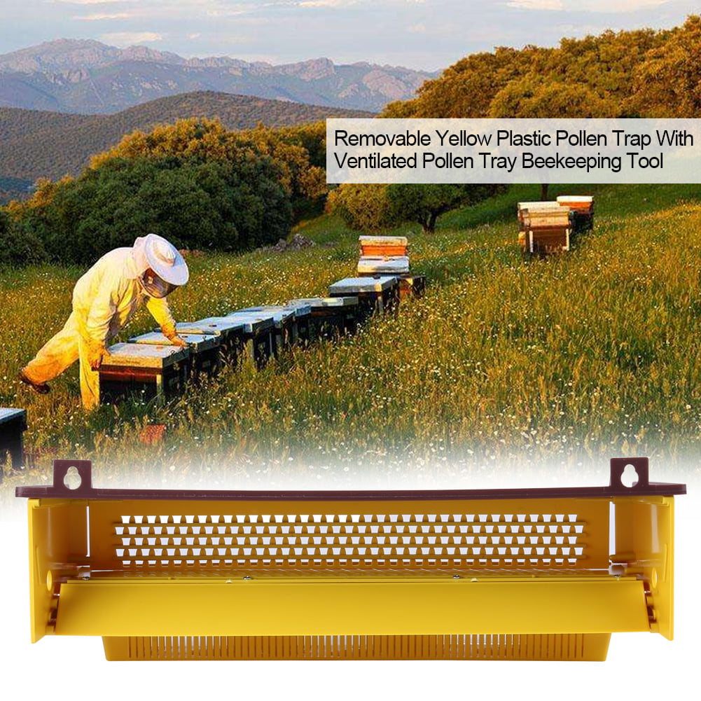 Yellow Pollen Collector Tray Trap Pollen Trap Removable Ventilated Collect Pollen/Beekeeping Accessory Tool