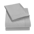 thumbnail image 3 of Twin Size, 3-Piece, Deep Pocket, High-Quality Bed Sheets & Bedspread Luxurious Soft Grey Bedding Set, 3 of 7