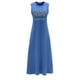 thumbnail image 1 of Vestido largo de verano para mujer, vestido con cuello redondo para caminar, aniversario, regalo de cumpleaños S, 1 of 7