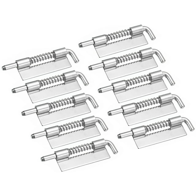 Unique Bargains Spring Loaded Latch Pin, 10 Pack 3.46' - 304 Stainless Steel Spring Latch, Left-Handed without Hole (Silver)
