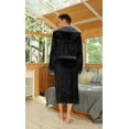 thumbnail image 6 of U2SKIIN Mens Fleece Robe with Hood, Mid Length Plush Shawl Collar Two Tone Bathrobe,(Black/Dark Grey, L/XL）, 6 of 6