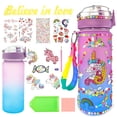 thumbnail image 1 of Wekvgz Water Bottle Kits Pretty Colorful Kids Water Bottle Gifts Safe Mermaid Water Bottle with Stickers Attractive Decorate Your Own Water Bottle Kits for Little Kids, 1 of 10
