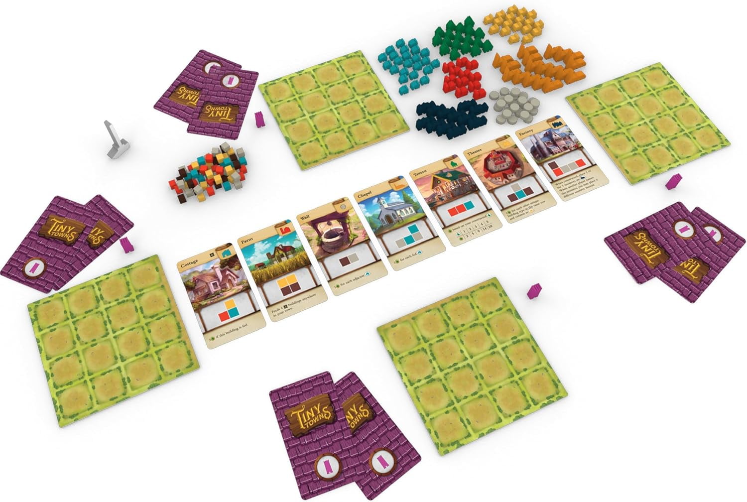 AEG Tiny Towns -  Strategy Town Building Board Game, Ages 14+, 1-6 Players, 45 Min