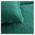 thumbnail image 6 of 3-Piece 100% Cotton Oversized Bedspread Lightweight Quilt Coverlet Embroidery Farmhouse Bedding Set T0 (Emerald, King (118"x106")), 6 of 7