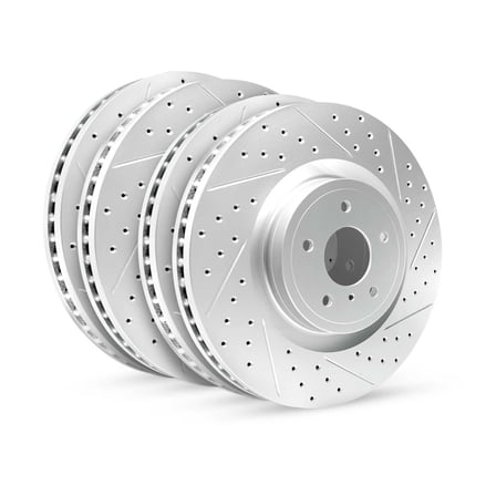 R1 Concepts Drilled and Slotted Carbon Coated Disc Brake Rotor Set WBPN2-21012