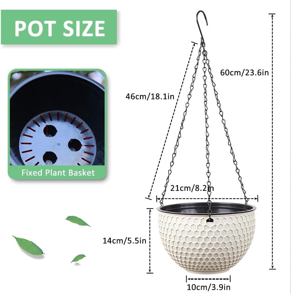 8.3 Inch Hanging Planters for Indoor Plants, Outdoor Garden Planter Pots, Honeycomb