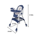 thumbnail image 2 of 4-in-1 Baby High Chair for Babies & Toddlers, Foldable High Chair with Detachable PU Cushion, Removable Tray, Adjustable Height, Locking Wheels, Blue, 2 of 7