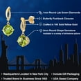 thumbnail image 2 of Gem Stone King 14K Yellow Gold Green Peridot and Lab Grown Diamond Earrings for Women | 4.19 Cttw | Gemstone August Birthstone | Round 8MM, 2 of 6
