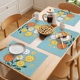 thumbnail image 5 of Placemat Set of 6 Flowers Placemats for Dining Table Abstract Smile Face Yellow White Floral Washable Table Mats for Kitchen and Party Decor Indoor & Outdoor Use, 5 of 8