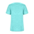 thumbnail image 4 of T-Shirt à Manches Courtes Col Rond Uni Doux pour Usage Quotidien Basique Décontracté T-Shirts pour Femmes, 4 of 4