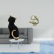 thumbnail image 2 of Estatua de gato, figura de escritorio, escultura decorativa creativa, adorno de resina de latón, diseño moderno, adecuada para , estantes, escrit, 2 of 8