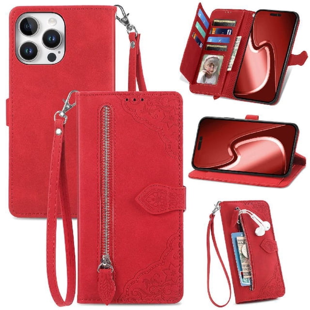 Funda billetera anti-golpes para GANGXUN iPhone 16 Pro , ideal para día a día y trabajo
