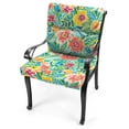 thumbnail image 3 of Jordan Manufacturing 44" x 22" Pensacola Multicolor Floral Rectangular Outdoor Chair Cushion with Ties and Hanger Loop, 3 of 13