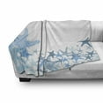 thumbnail image 3 of Starfish Soft Flannel Fleece Blanket, Hand Drawn Seastar Silhouettes in Blue Tones with Border Framework Ocean Animals, Cozy Plush for Indoor and Outdoor Use, 50" x 70", Multicolor, by Ambesonne, 3 of 6