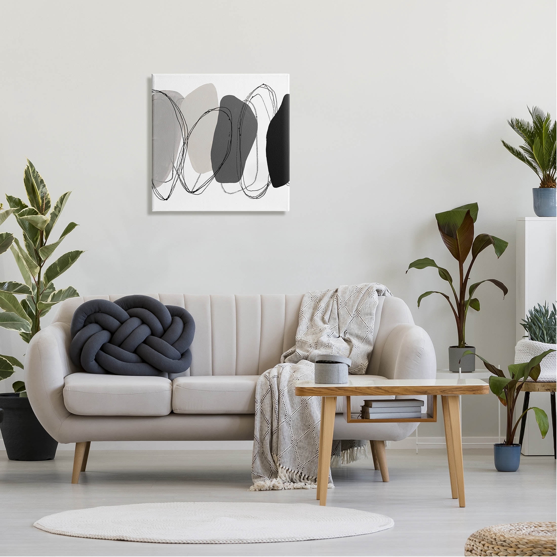 Stupell Industries Abstract Round Forms Outlines Graphic Art Gallery Wrapped Canvas Print Wall Art, Design by Ruth Fromstein