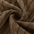thumbnail image 7 of PiccoCasa Super Soft Warm 100% Cotton Cable Knit Throw Blanket for Sofa Couch Bedding Home Brown 47 x 70 Inch, 7 of 7