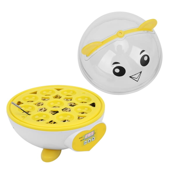 Household Egg Incubator For Chicken, 9 Eggs Incubator Egg Hatching Incubator Incubators For Semi-Automatic Egg Incubator For Home Farm Yellow US Plug