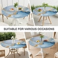 thumbnail image 7 of Blue Marble Gold Line Pattern Round Fitted Tablecloth with Elastic Edge,Dining Table Cover Waterproof,Outdoor Round Tablecloth for Camping,Dining,Indoor and Outdoor, 7 of 7
