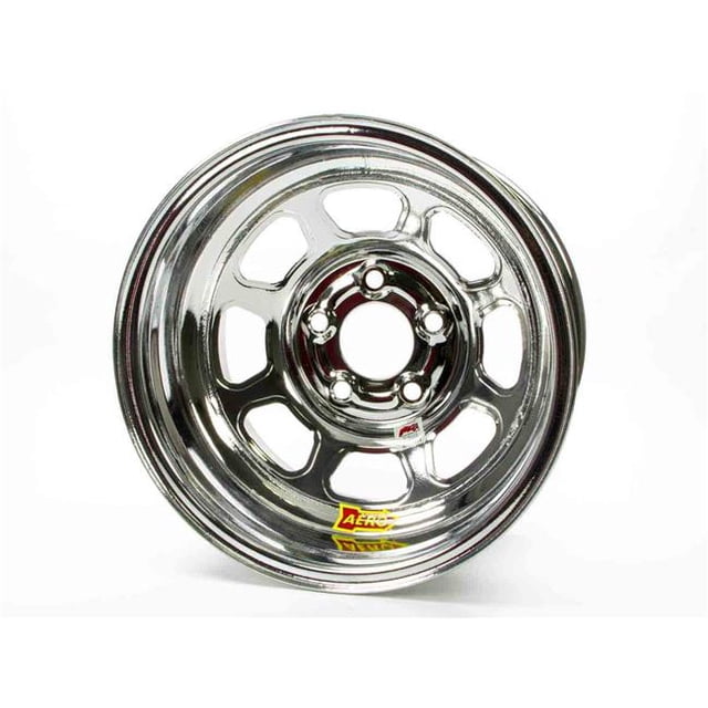 Aero Roues de Course 52-285020 Série 52 Roue Roulée IMCA - Chrome - 15 x 8 Po - Cercle de Boulon 5 x 5 Po - Espacement Arrière 2 Po - 19 Lb