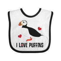Inktastic I Love Puffins Cute Birdwatcher Boys or Girls Baby Bib