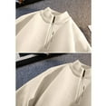thumbnail image 7 of Men's Quarter Zip Up Pullover Loose Fit Solid Color Thick Velvet Stand Up Collar Long Sleeve Sweater, 7 of 7