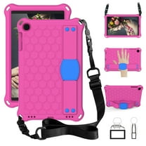 Dteck Kids Case For Samsung Galaxy Tab A 10.1 Inch Model SM-T510/SM-T515 2019, Light Weight Shockproof Handle Kickstand Protective Cover With Shoulder Strap, Rose/Blue