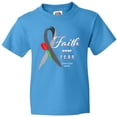 thumbnail image 3 of Inktastic Faith over Fear Parkinson's Awareness with Red Tulip Youth T-Shirt, 3 of 5